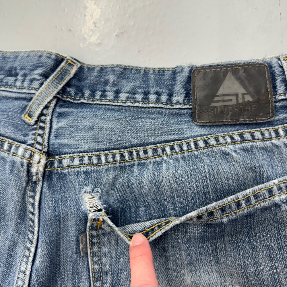 Y2K Levi’s Silvertab Jeans Low Loose Baggy Wide Skater Distressed - Picture 9 of 10